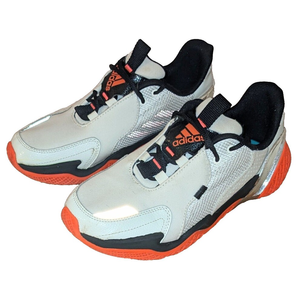 Adidas Kids Size 5 4uture Running Shoes Unisex White Orange Women's 6.5 EG1766